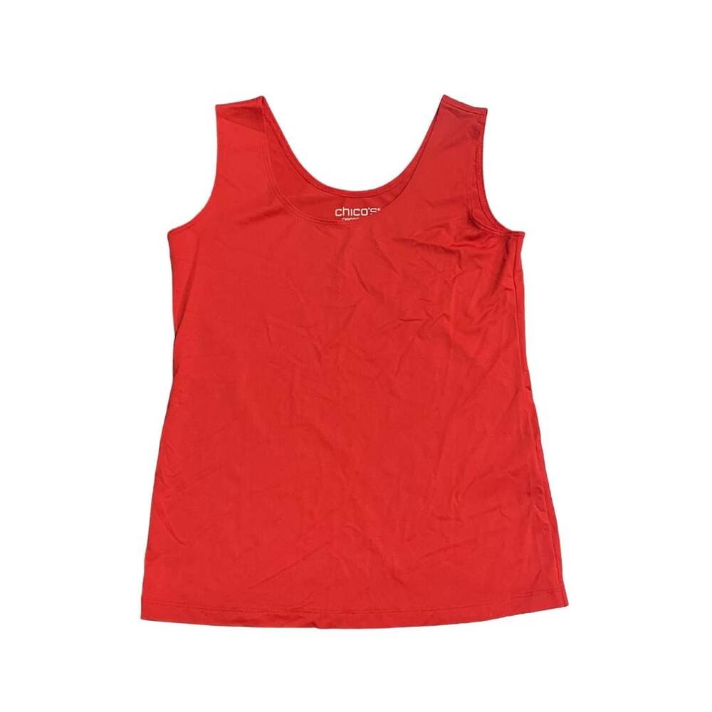 Chico's Red Sleeveless Microfiber Scoop Neck Tank Top SZ S Casual Comfort Wear